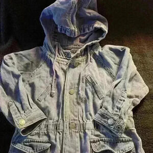 Vintage 1990’s GAP Jean Jacket with hood 12-24 months 100%Cotton